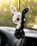 Crochet Halloween Bunny Car Hanging | Handmade Spooky Car Charm