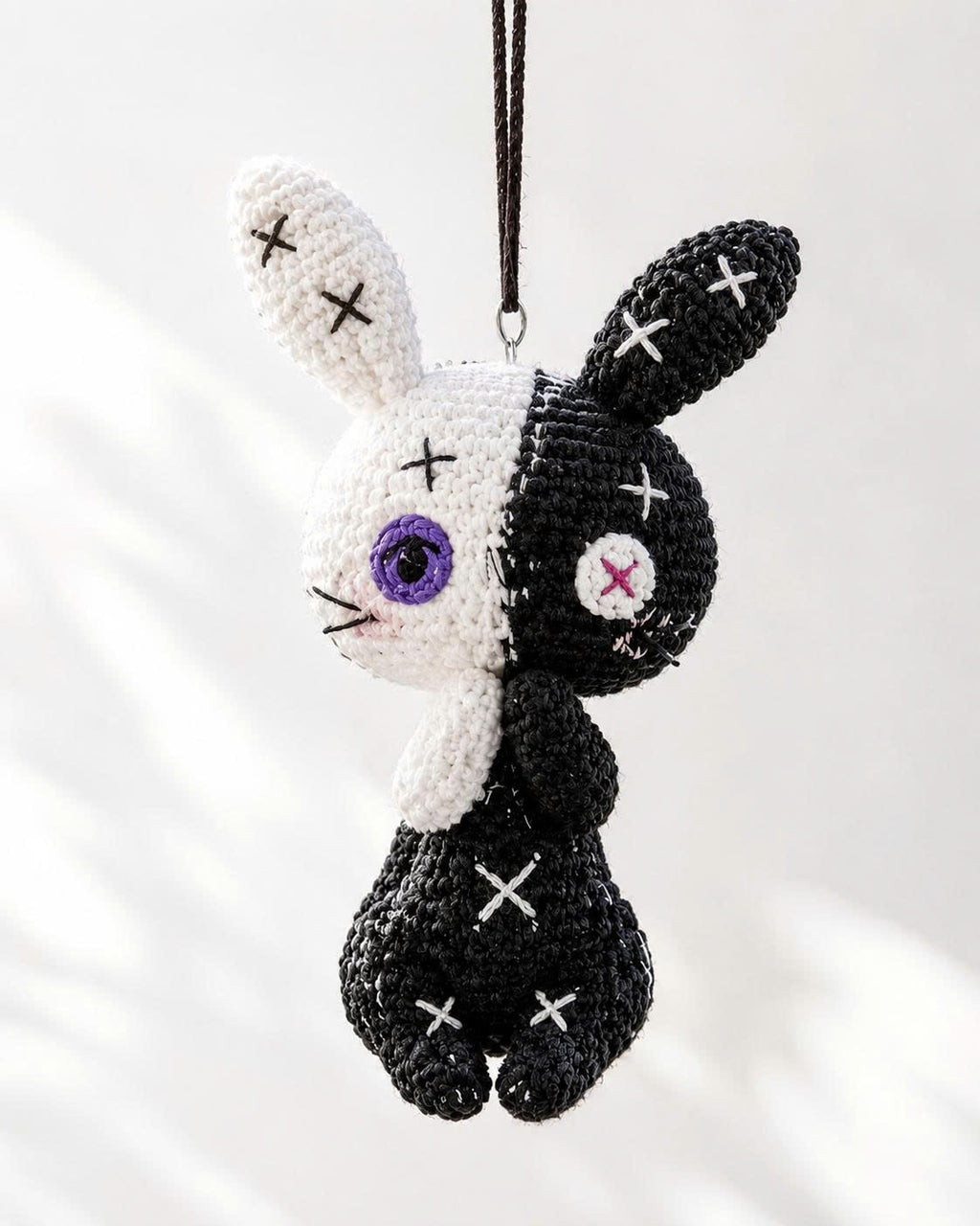 Crochet Halloween Bunny Car Hanging | Handmade Spooky Car Charm