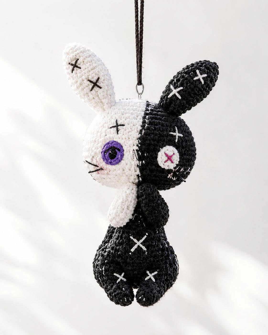 Crochet Halloween Bunny Car Hanging | Handmade Spooky Car Charm