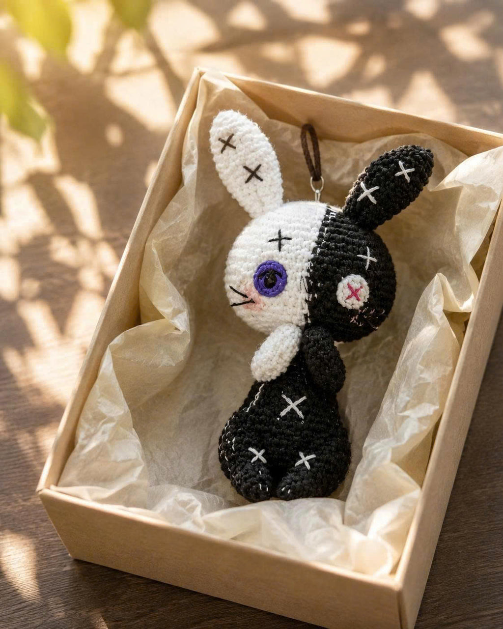 Crochet Halloween Bunny Car Hanging | Handmade Spooky Car Charm