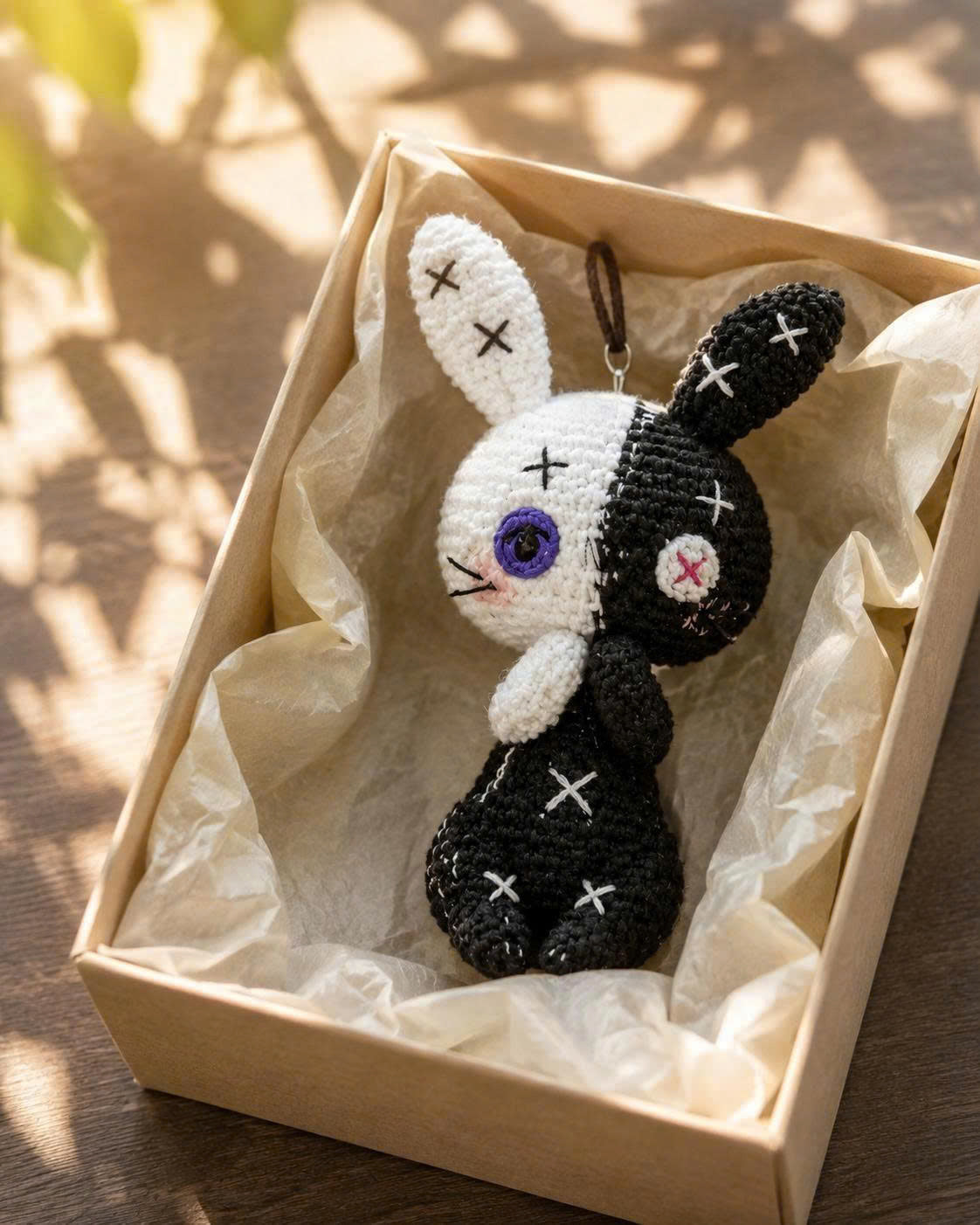 Crochet Halloween Bunny Car Hanging | Handmade Spooky Car Charm