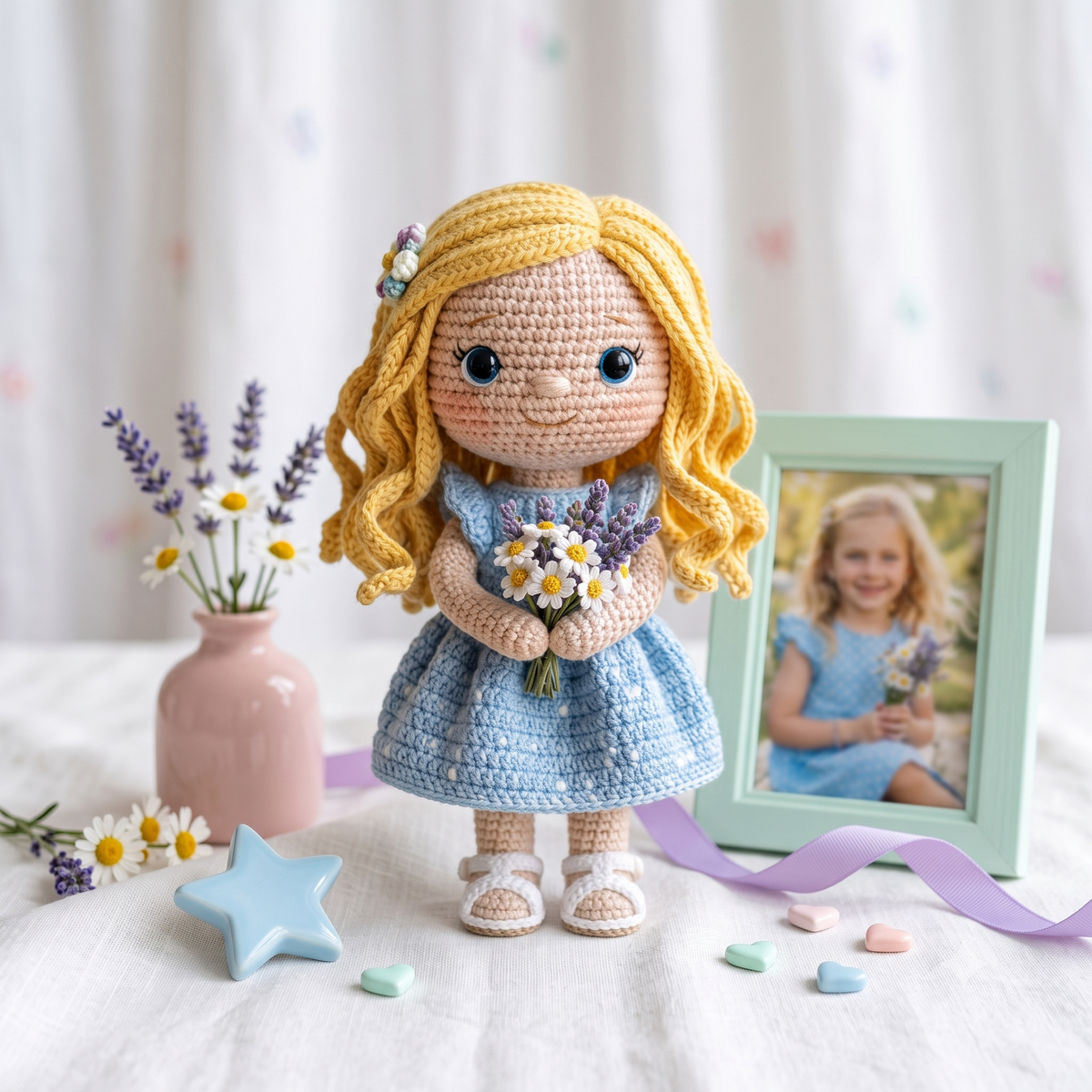 Custom Crochet Doll From Photo – Personalized Amigurumi Keepsake