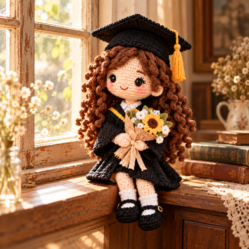 Custom Crochet Graduation Doll | Personalized Graduation Gift Keepsake