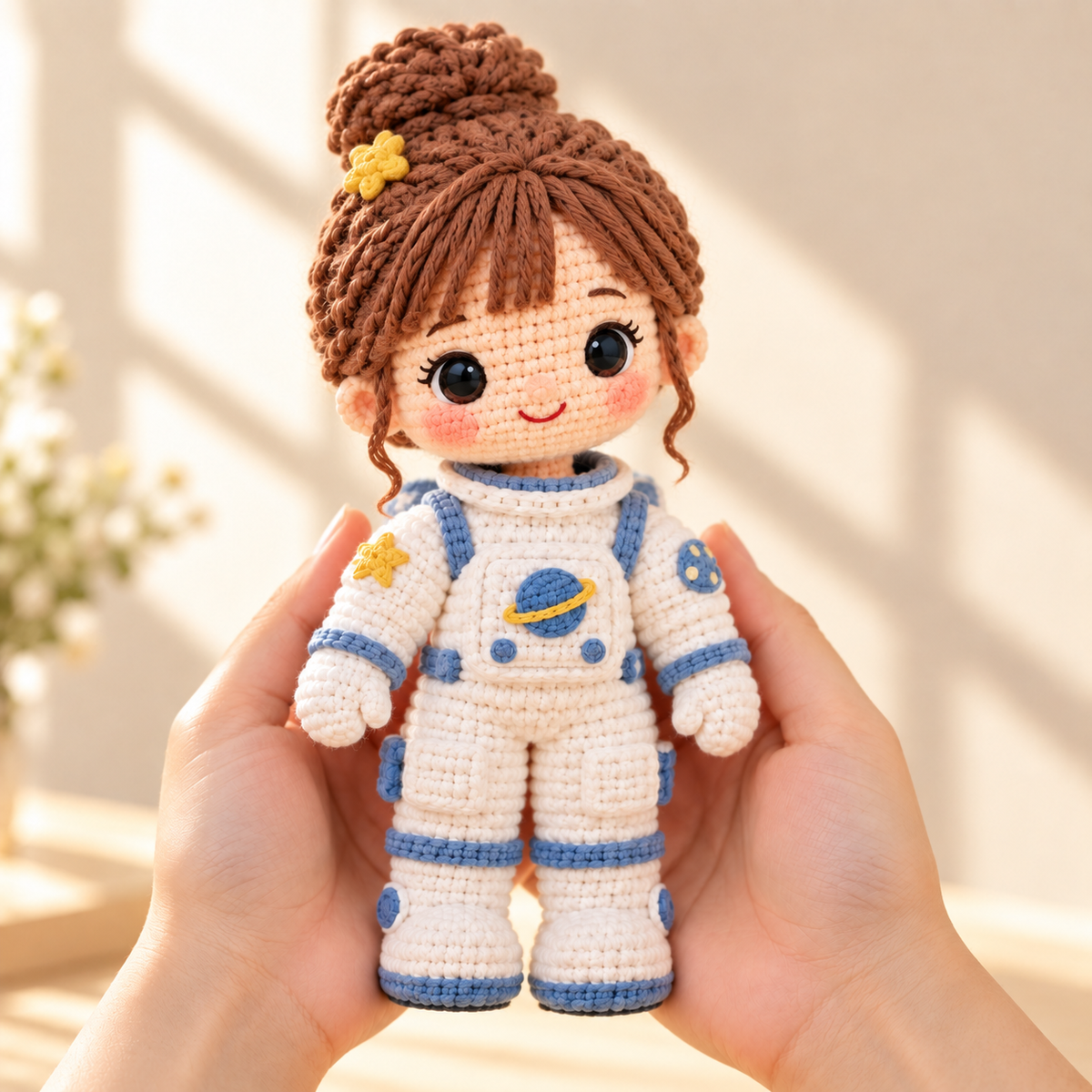 Personalized Astronaut Crochet Doll From Photo | Custom Space Gift Keepsake