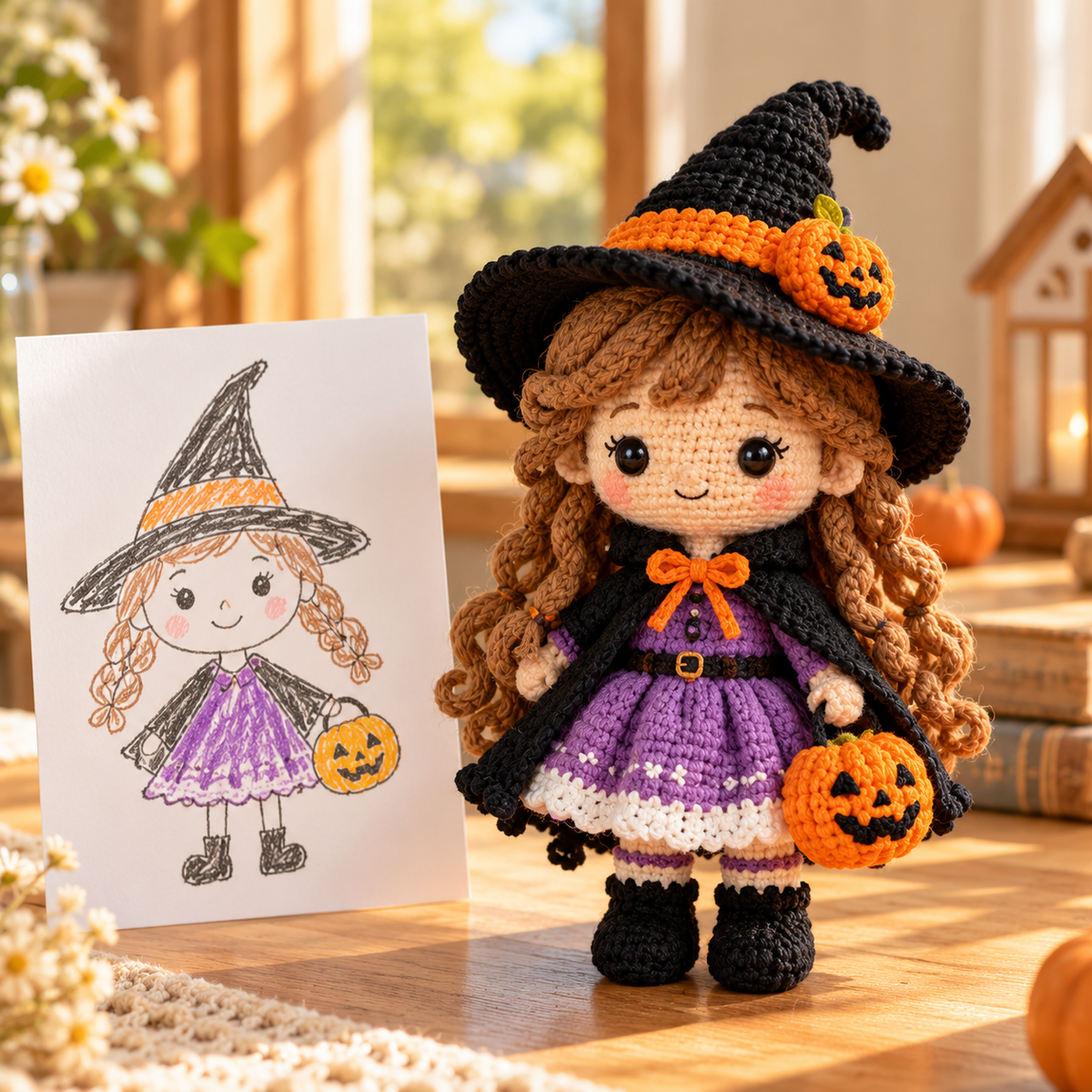 Custom Halloween Crochet Doll From Photo | Personalized Trick or Treat Gift