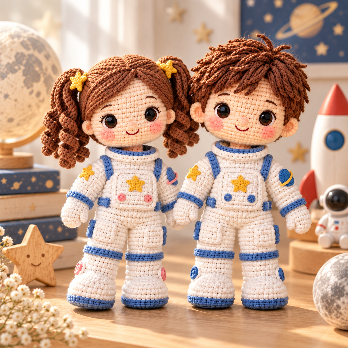 Personalized Astronaut Crochet Doll From Photo | Custom Space Gift Keepsake