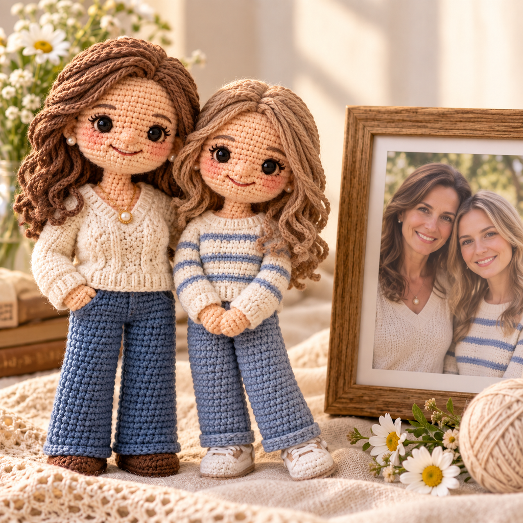 Personalized Crochet Doll From Photo, Custom Handmade Keepsake Gift