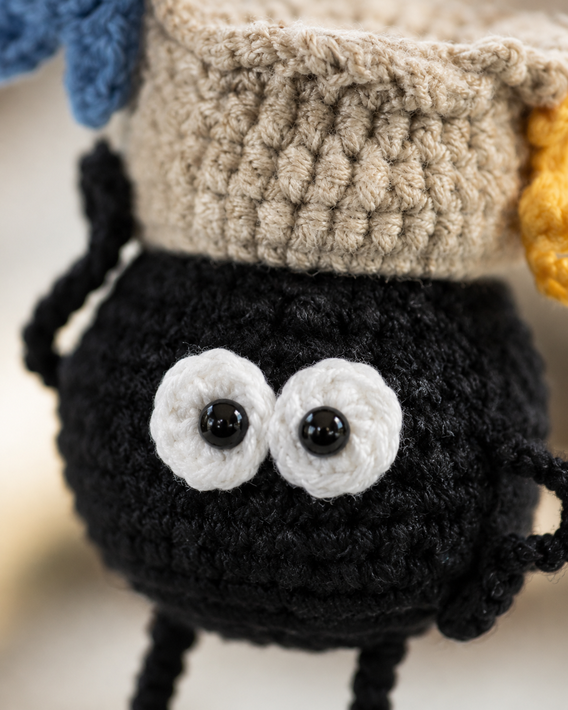 Cute Soot Fly Charm Gift Idea, Handmade Crochet Halloween Car Hanging Decor & Gift