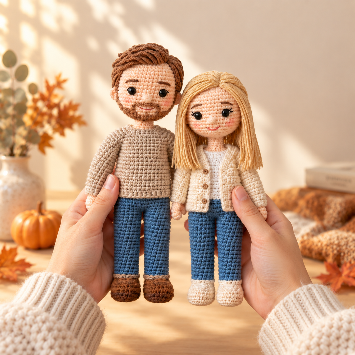Custom Crochet Couple Doll From Photo – Personalized Couple Gift