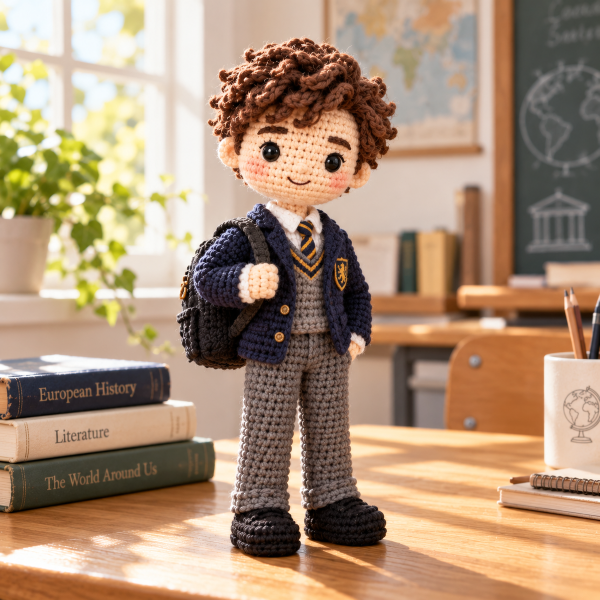 Personalized School Uniform Crochet Doll From Photo | Custom Student Gift Keepsake