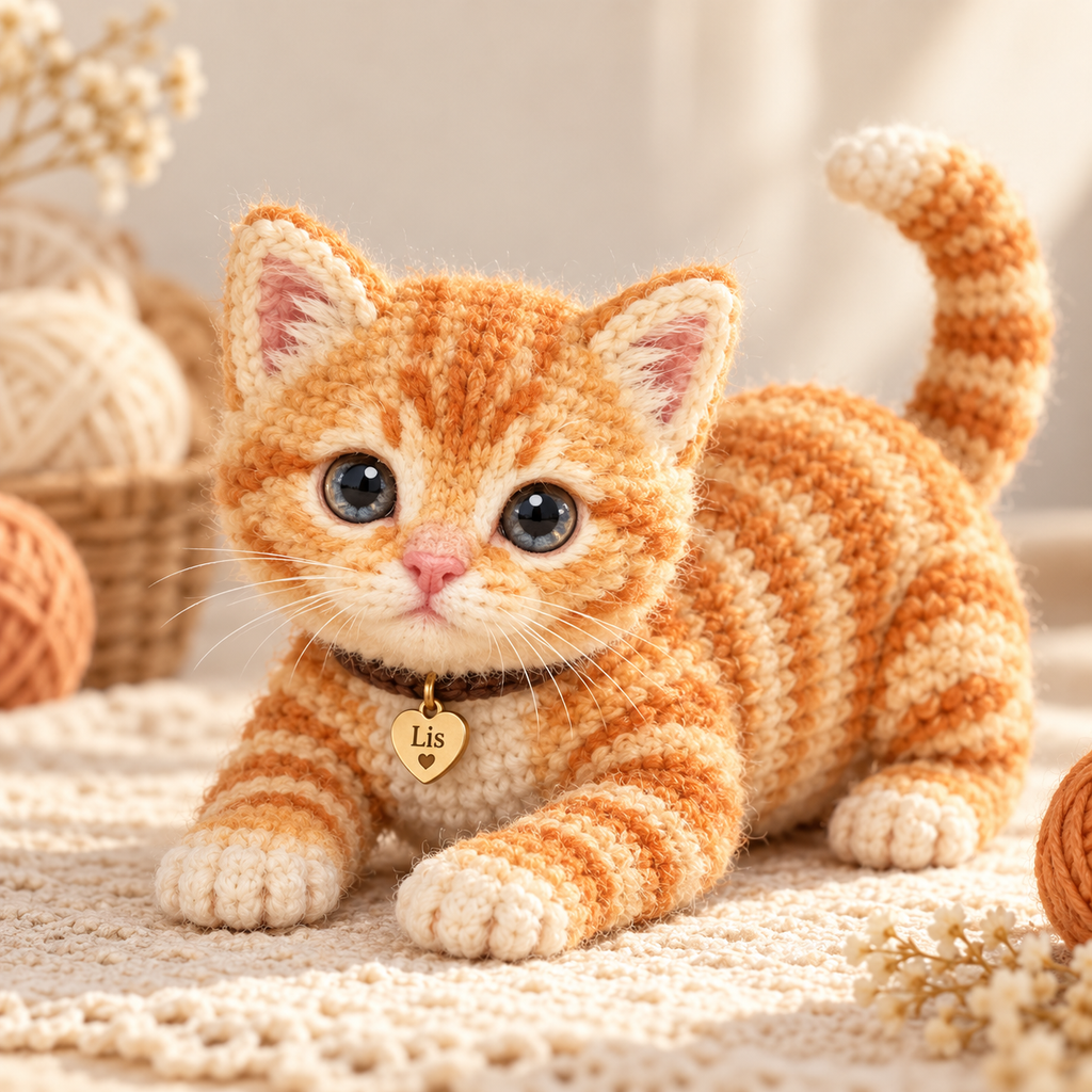 Personalized Crochet Cat Doll From Photo | Custom Cat Lover Gift Keepsake