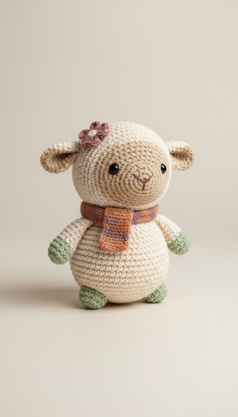 Lila Lamb in Cloud White Yarn