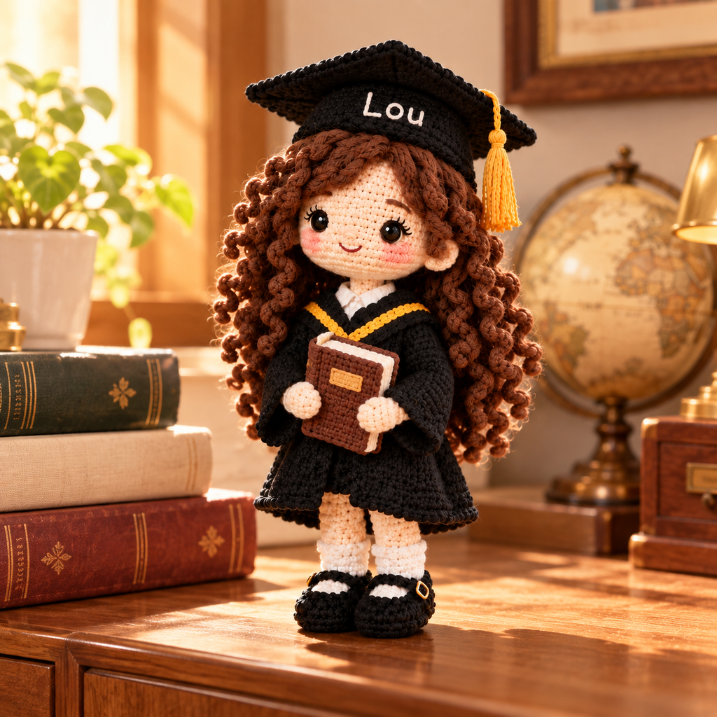 Custom Crochet Graduation Doll | Personalized Graduation Gift Keepsake