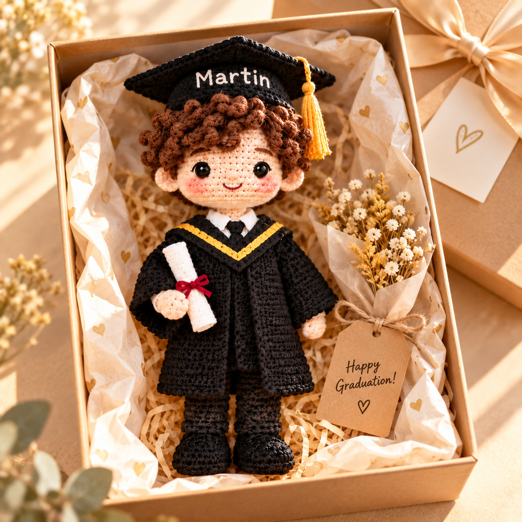 Custom Crochet Graduation Doll | Personalized Graduation Gift Keepsake