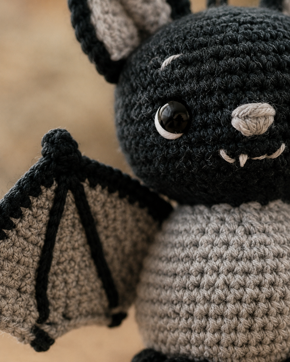 Handmade Crochet Bat Car Charm, Halloween Hanging Decor Gift For Bat Lovers
