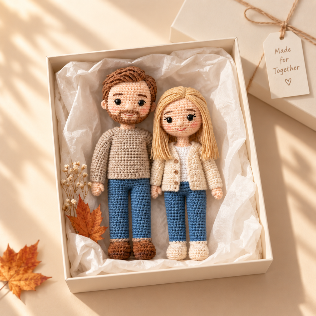 Custom Crochet Couple Doll From Photo – Personalized Couple Gift