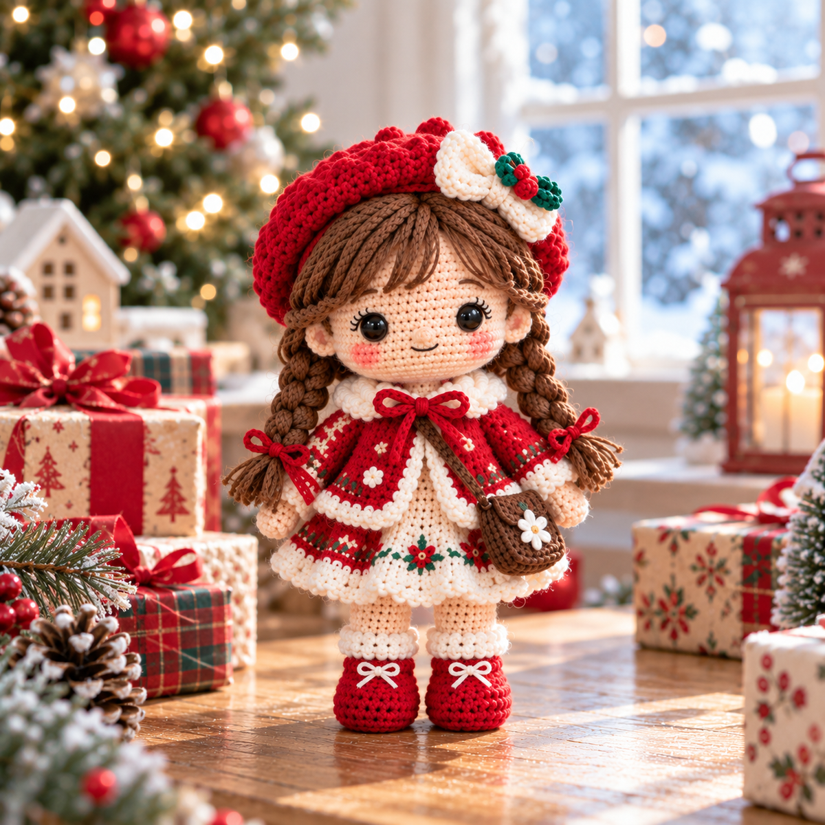 Personalized Crochet Christmas Doll | Custom Doll From Picture | Handmade Holiday Keepsake