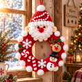 Santa Christmas Wreath – Handmade Crochet Door Decor