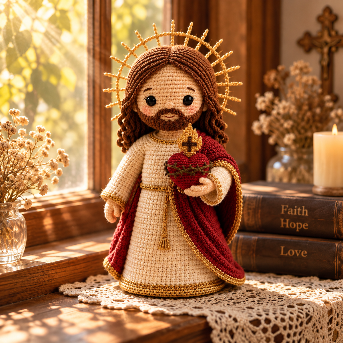 Crochet Jesus Doll – Handmade Christian Gift & Faith Decor