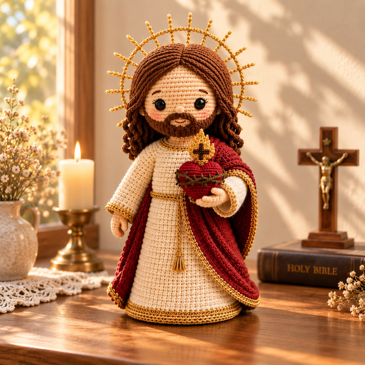 Crochet Jesus Doll – Handmade Christian Gift & Faith Decor