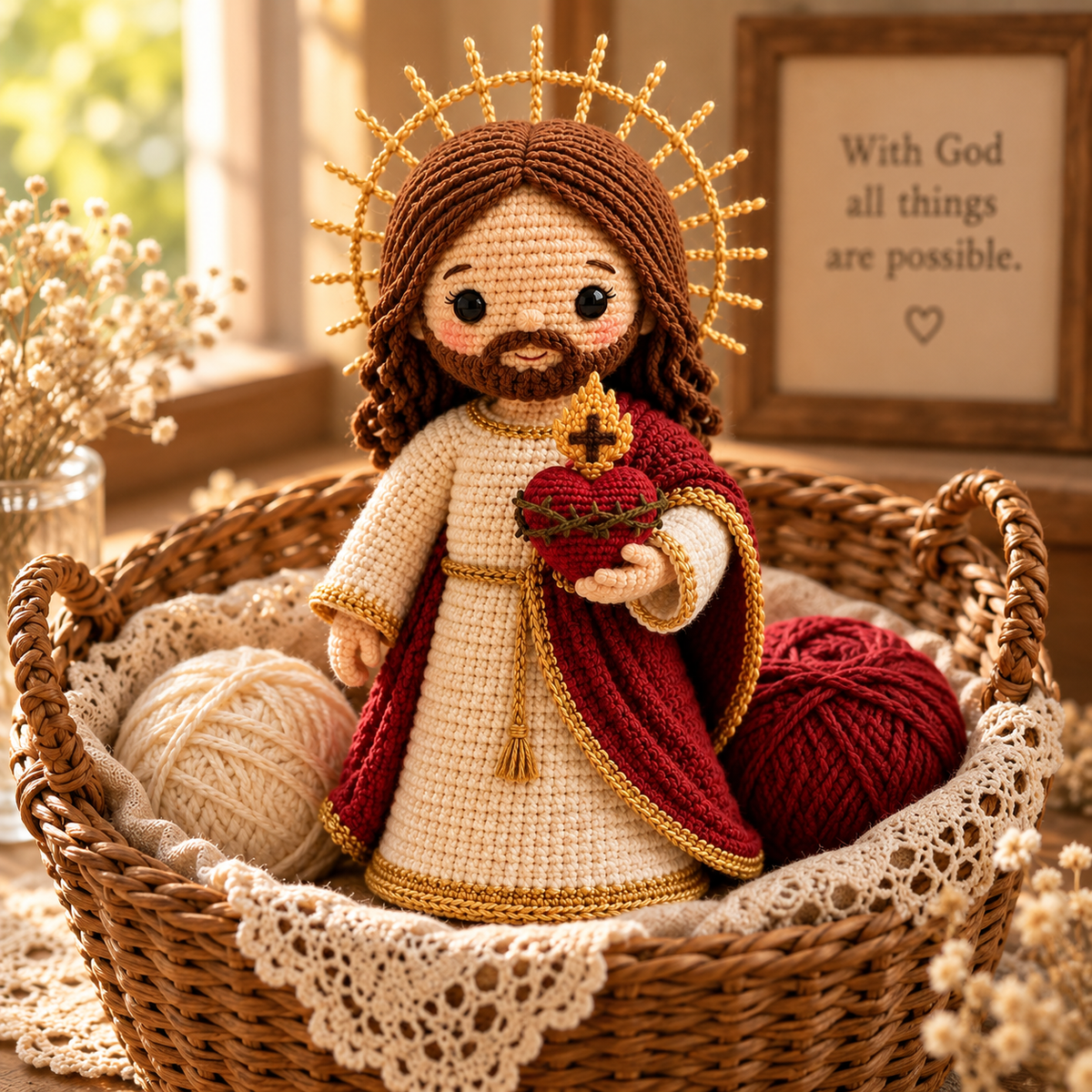 Crochet Jesus Doll – Handmade Christian Gift & Faith Decor