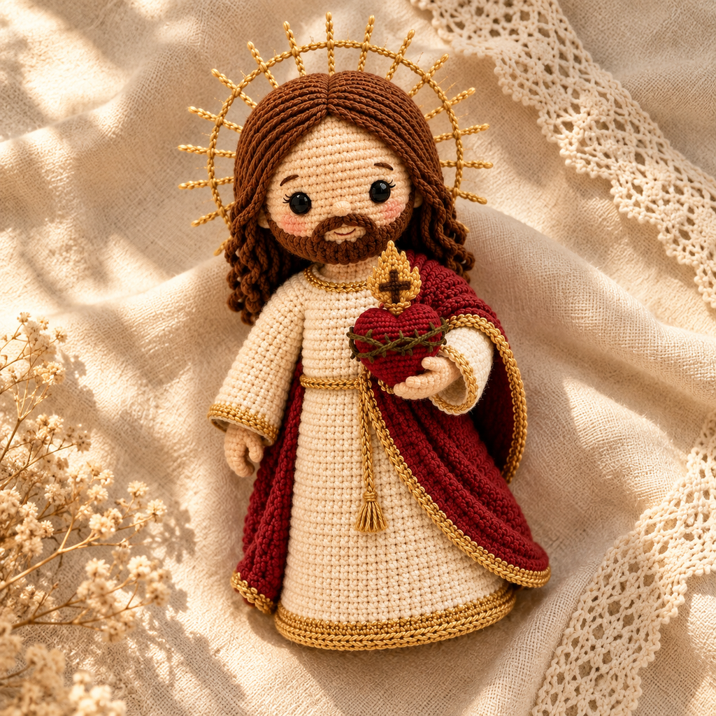 Crochet Jesus Doll – Handmade Christian Gift & Faith Decor