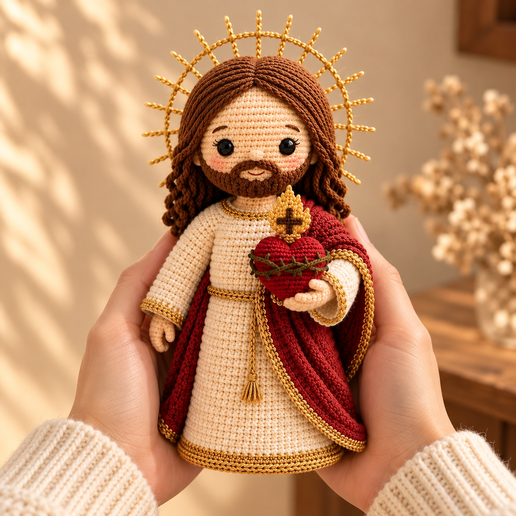 Crochet Jesus Doll – Handmade Christian Gift & Faith Decor