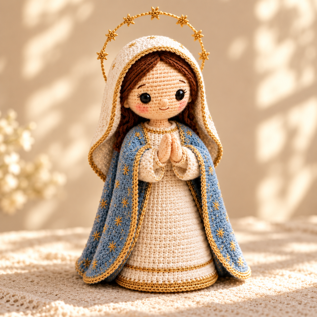 Crochet Virgin Mary – Handmade Catholic Gift & Marian Decor