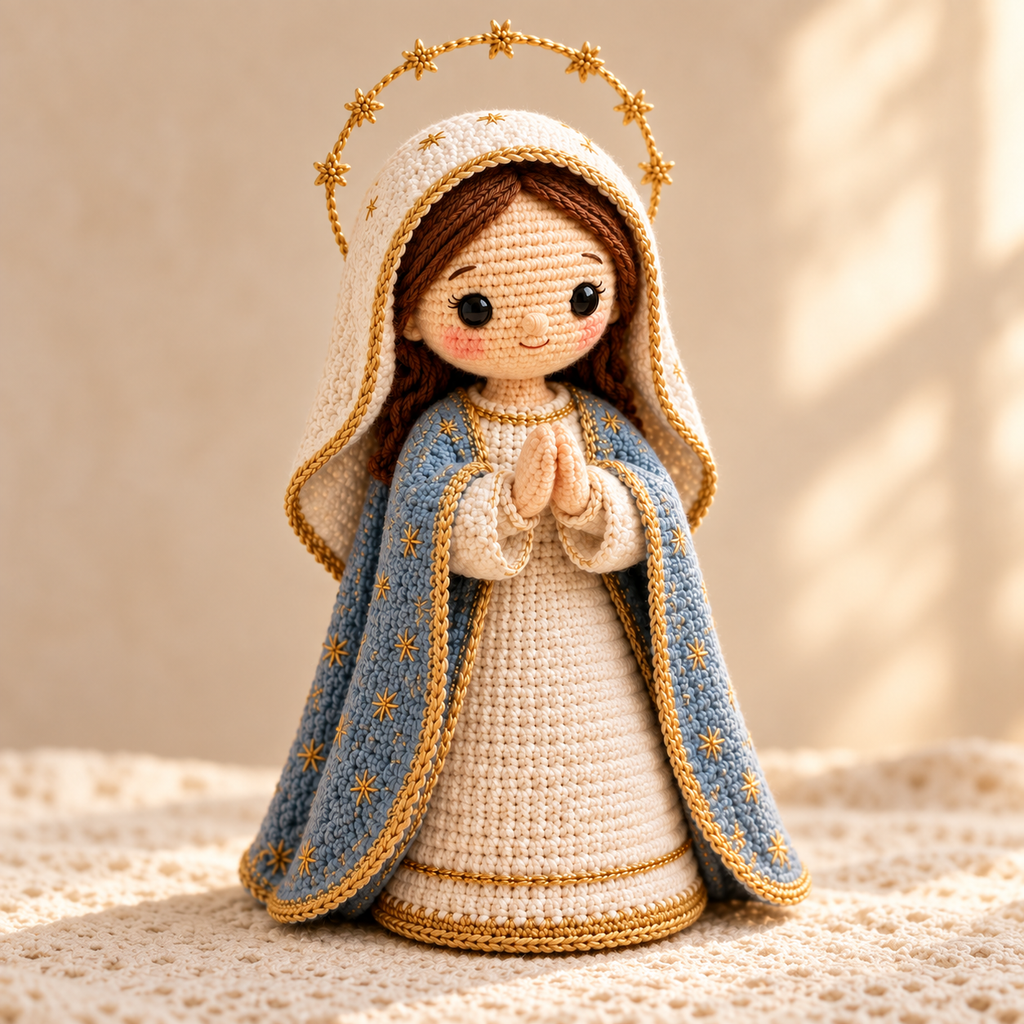 Crochet Virgin Mary – Handmade Catholic Gift & Marian Decor