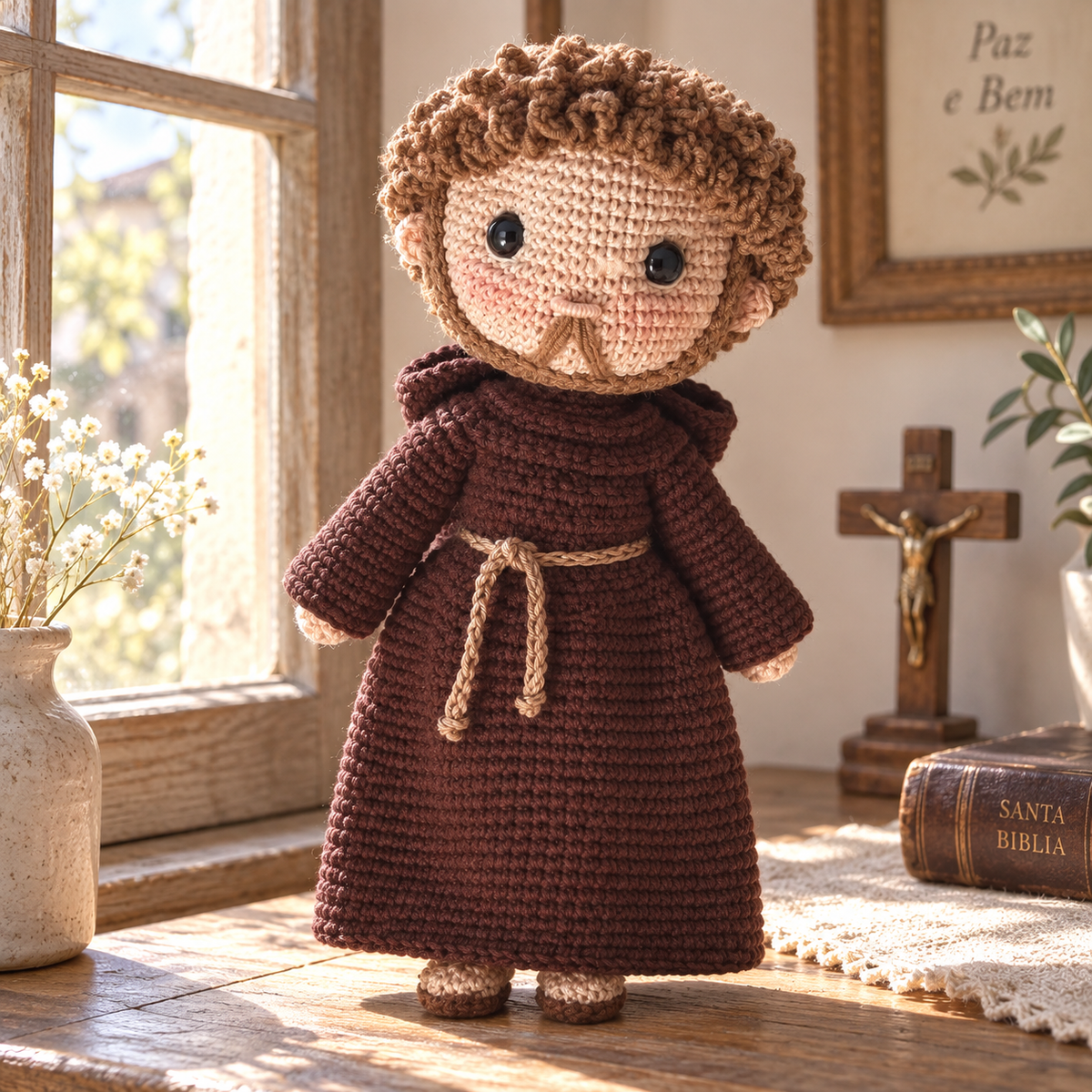 Crochet Saint Francis Figure – Catholic Religious and Christmas Gift