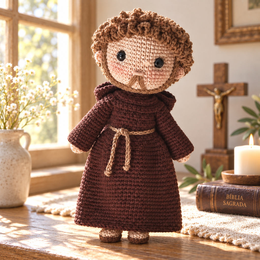 Crochet Saint Francis Figure – Catholic Religious and Christmas Gift