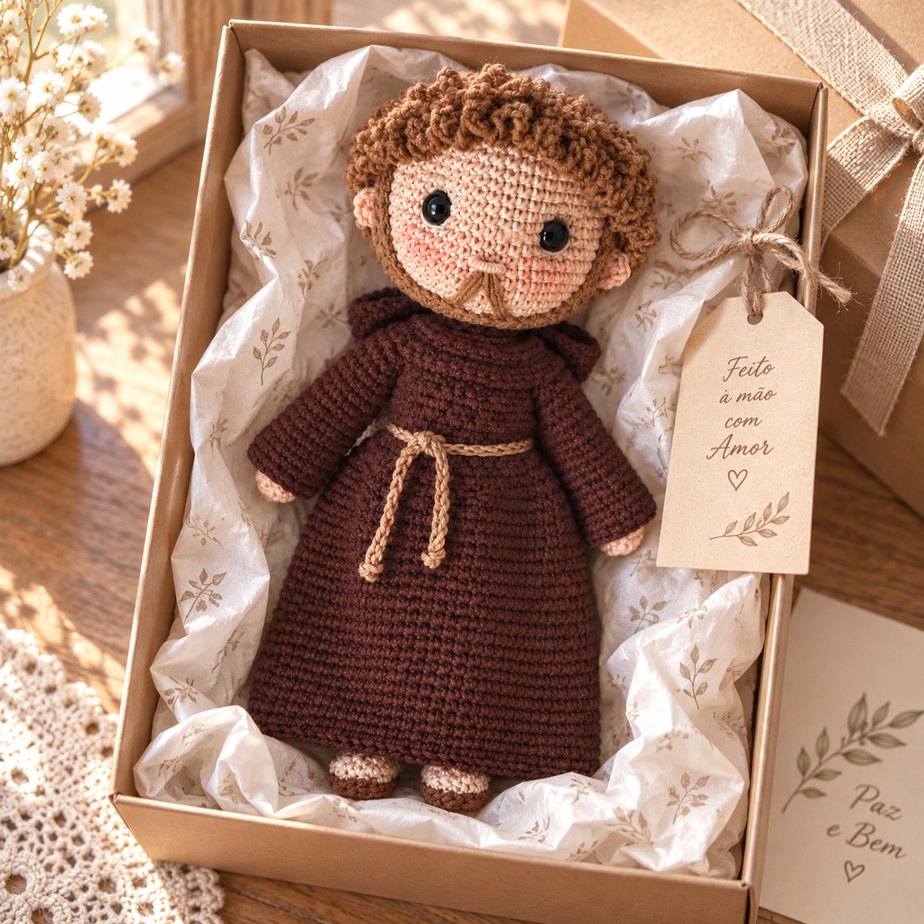 Crochet Saint Francis Figure – Catholic Religious and Christmas Gift