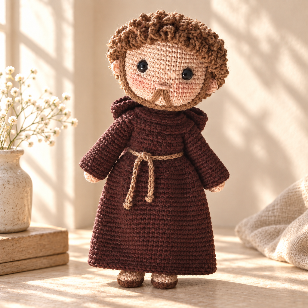 Crochet Saint Francis Figure – Catholic Religious and Christmas Gift
