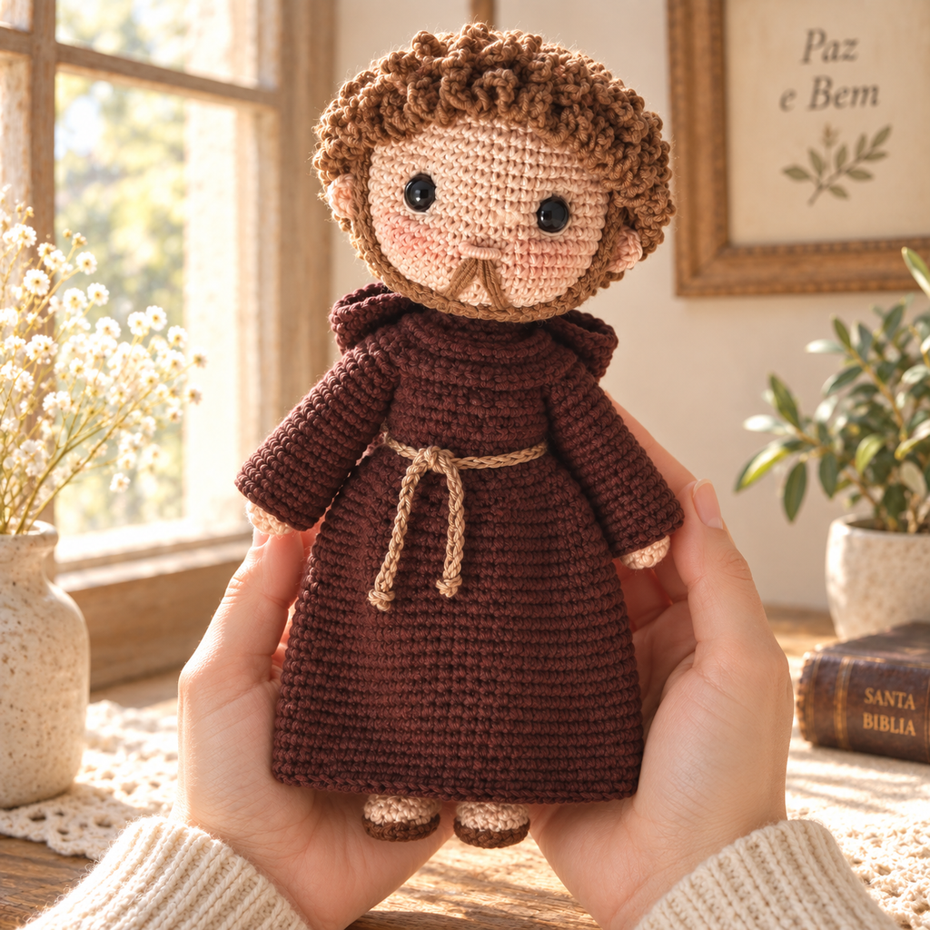 Crochet Saint Francis Figure – Catholic Religious and Christmas Gift