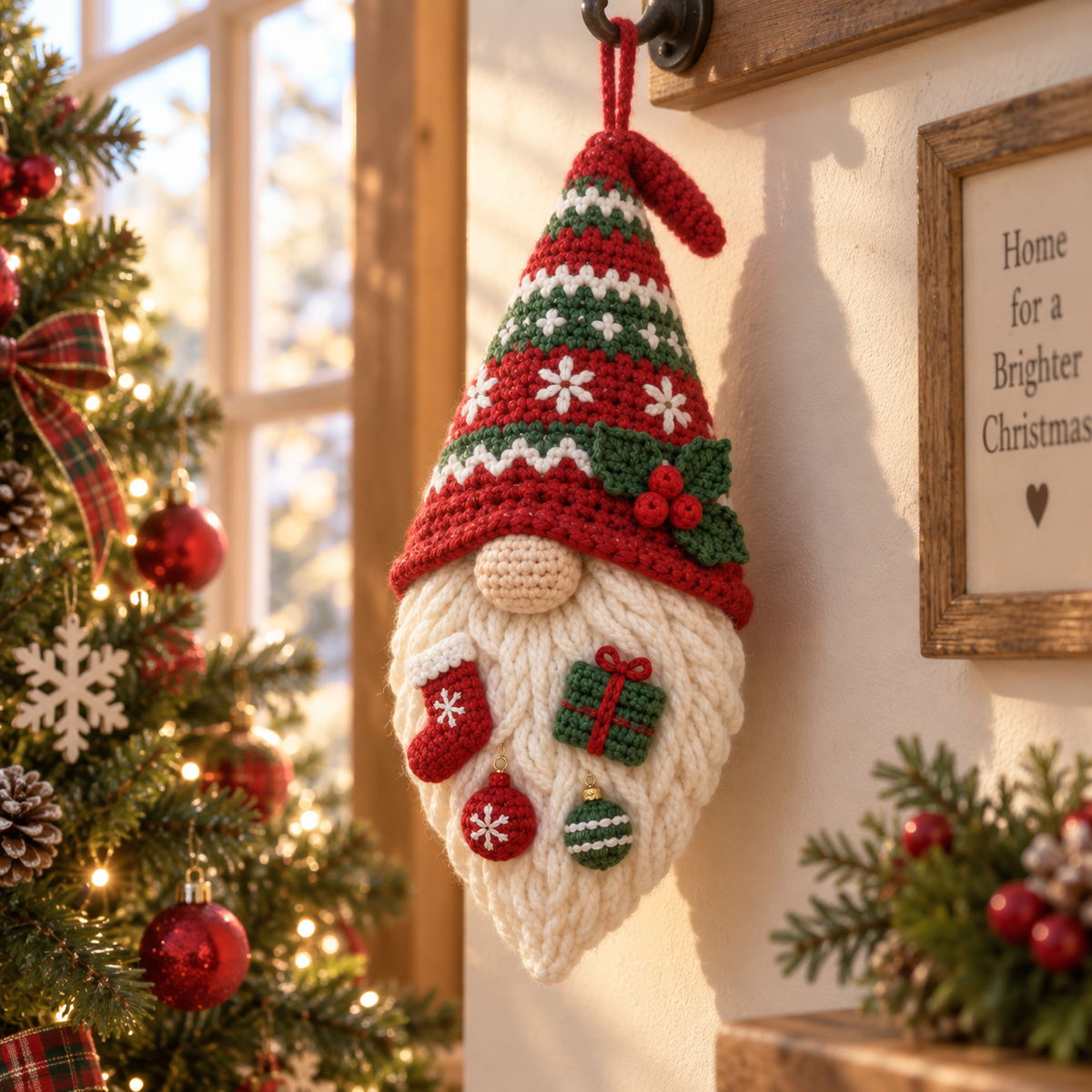 Scandinavian Christmas Gnome Decor | Handmade Nordic Holiday Hanging