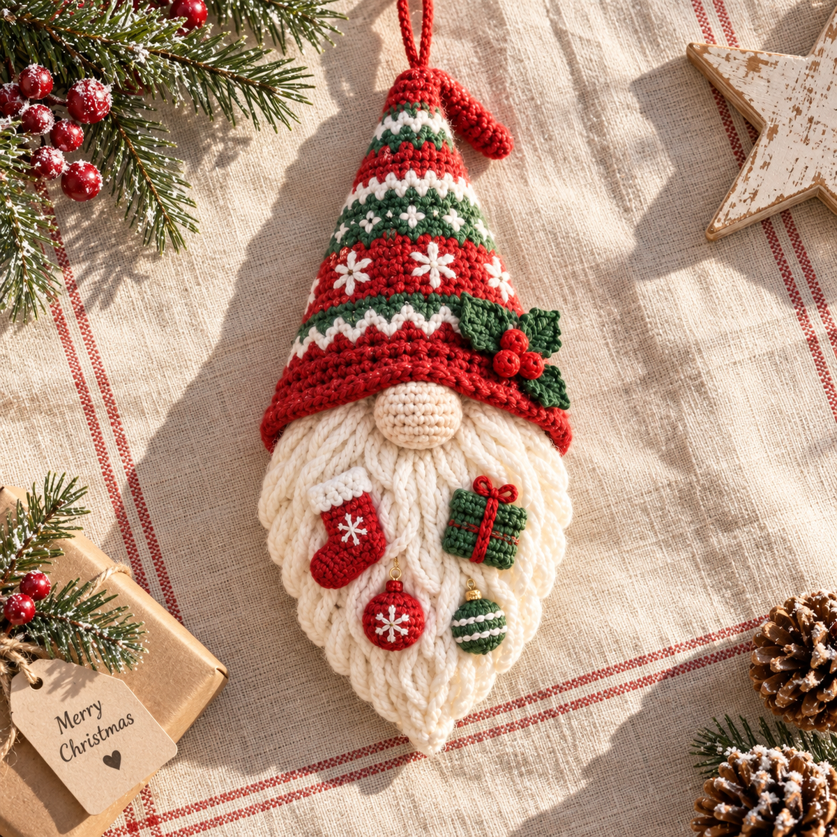 Scandinavian Christmas Gnome Decor | Handmade Nordic Holiday Hanging