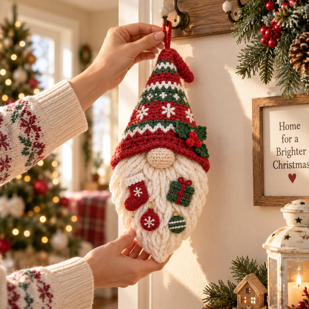 Scandinavian Christmas Gnome Decor | Handmade Nordic Holiday Hanging