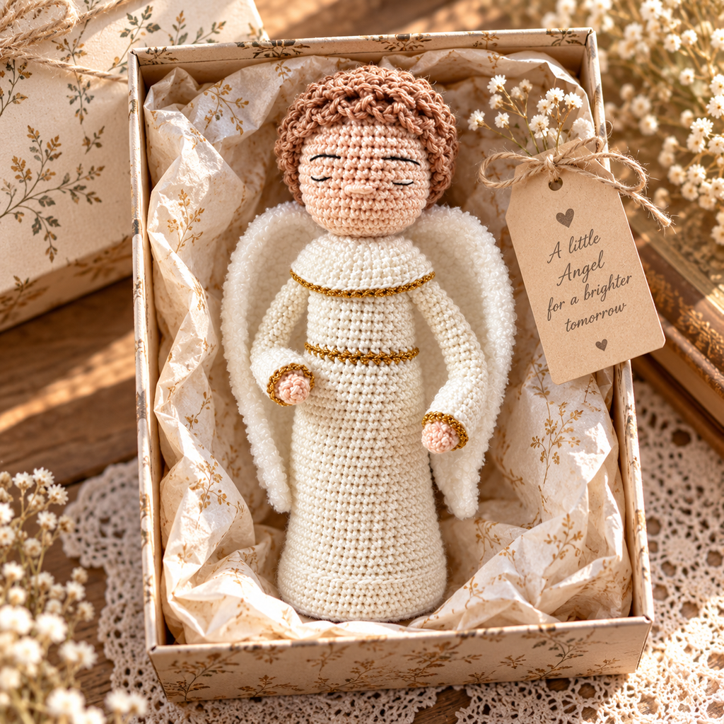 Crochet Angel Christmas Decor, Handmade Christian Keepsake