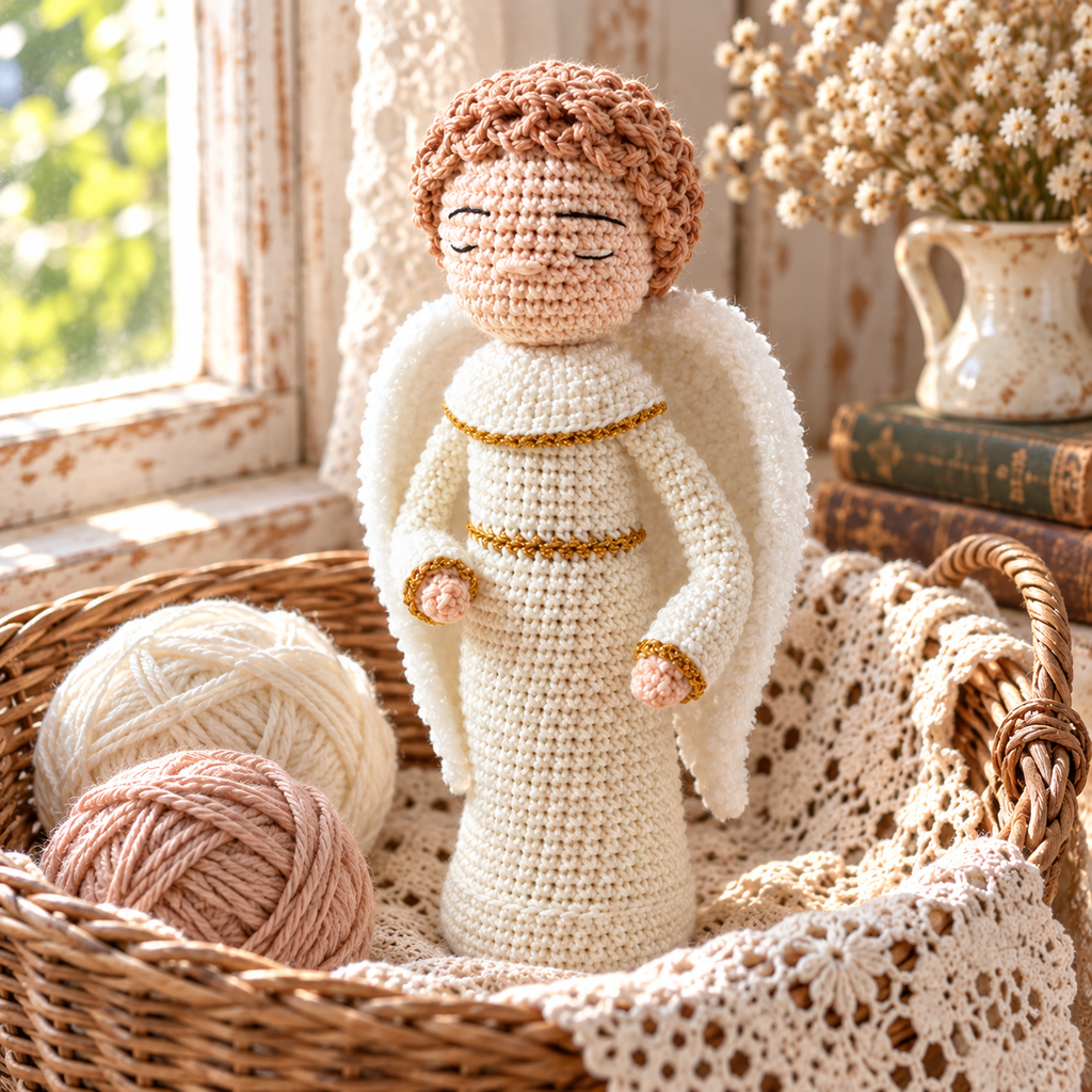 Crochet Angel Christmas Decor, Handmade Christian Keepsake