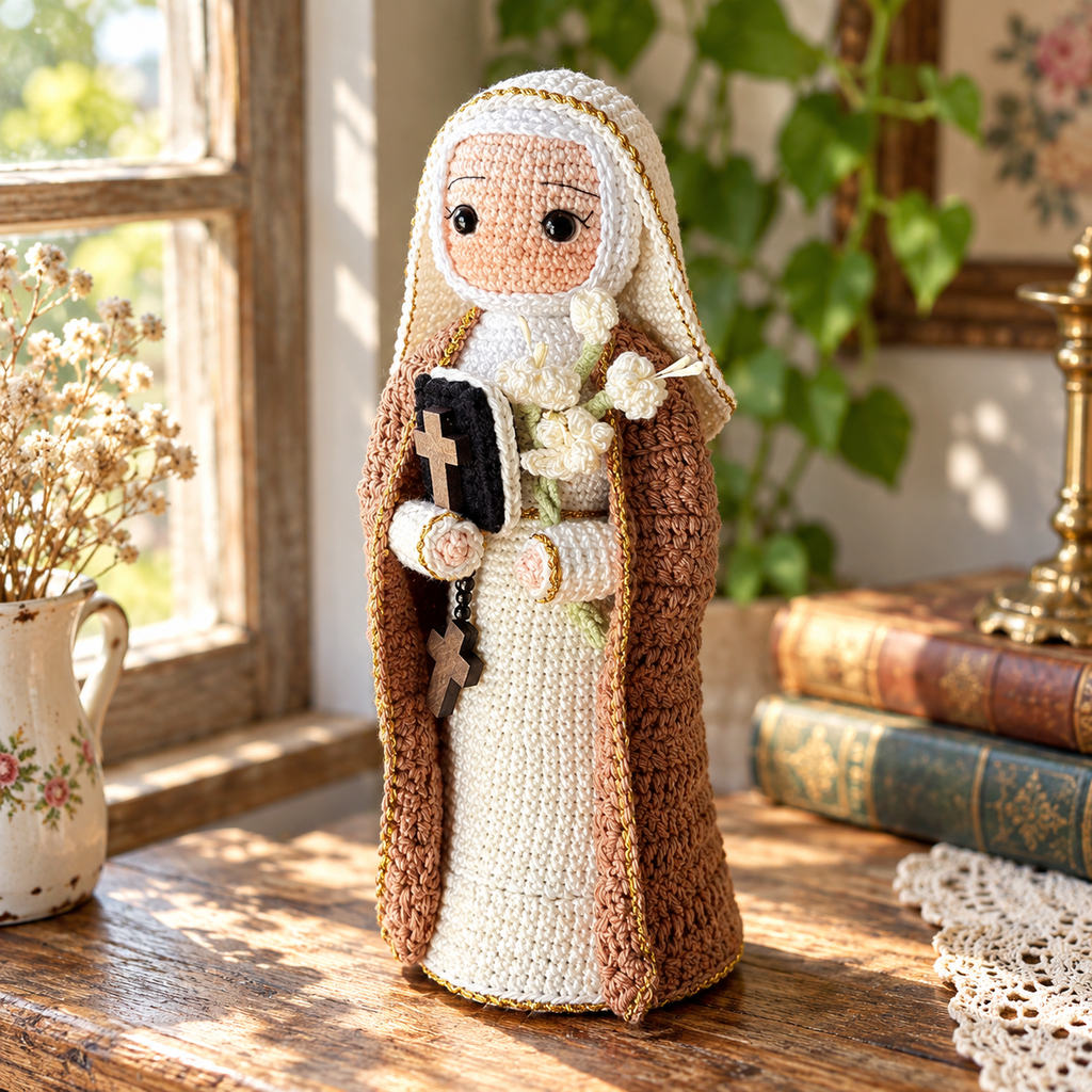 Crochet Saint Catherine Figure – Handmade Christmas Decor and Gift