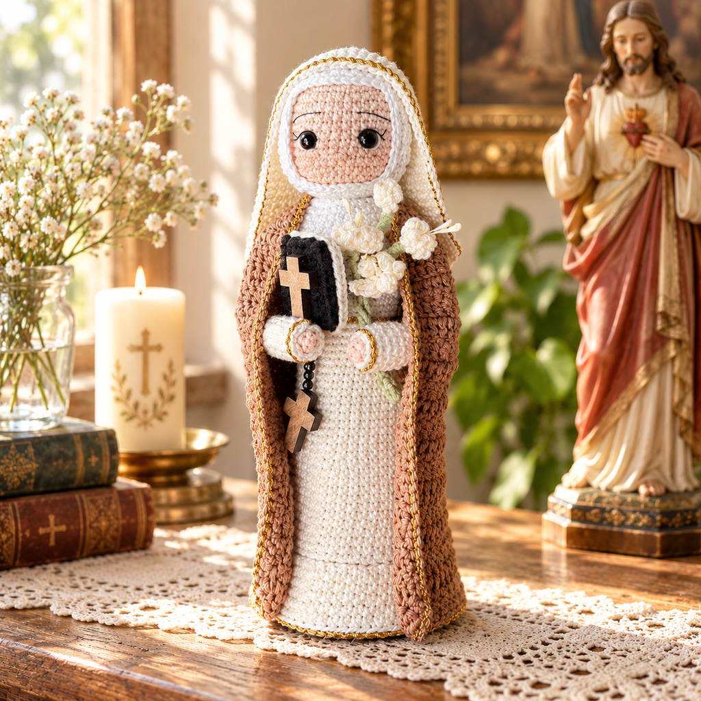 Crochet Saint Catherine Figure – Handmade Christmas Decor and Gift