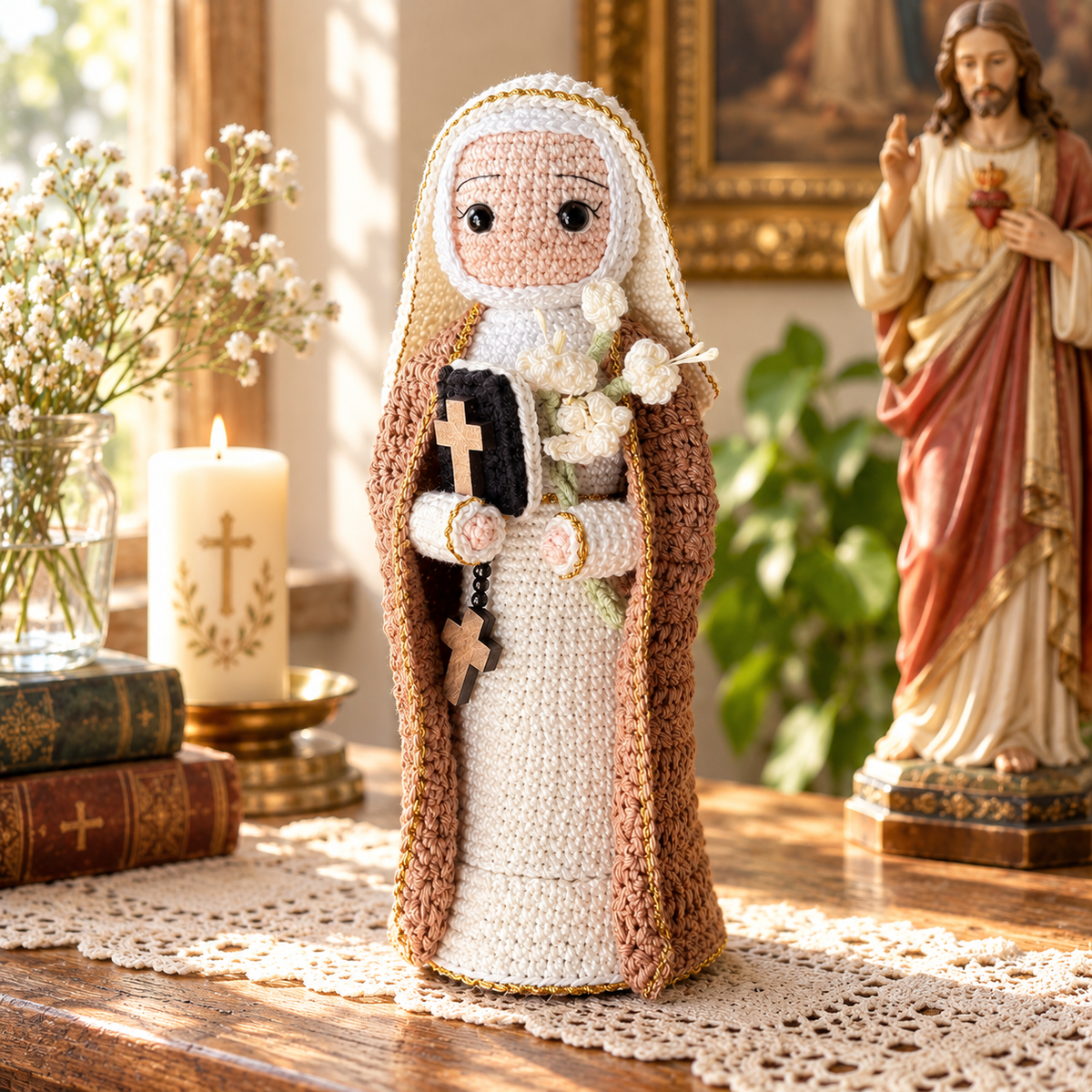 Crochet Saint Catherine Figure – Handmade Christmas Decor and Gift