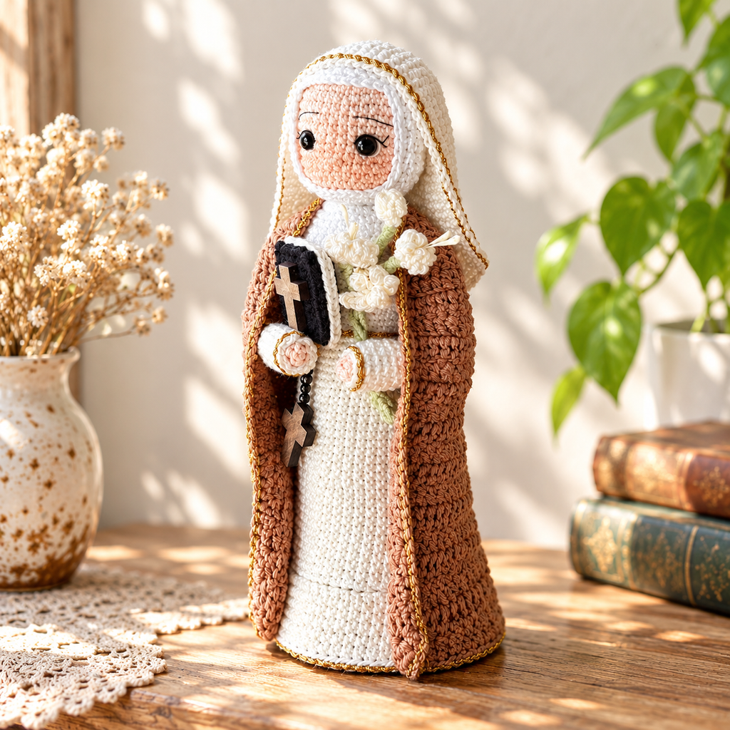 Crochet Saint Catherine Figure – Handmade Christmas Decor and Gift
