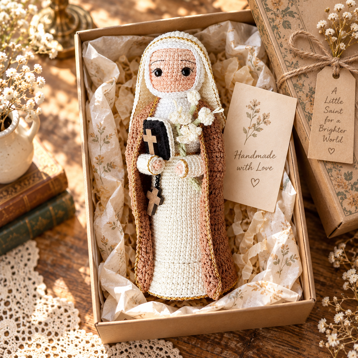 Crochet Saint Catherine Figure – Handmade Christmas Decor and Gift