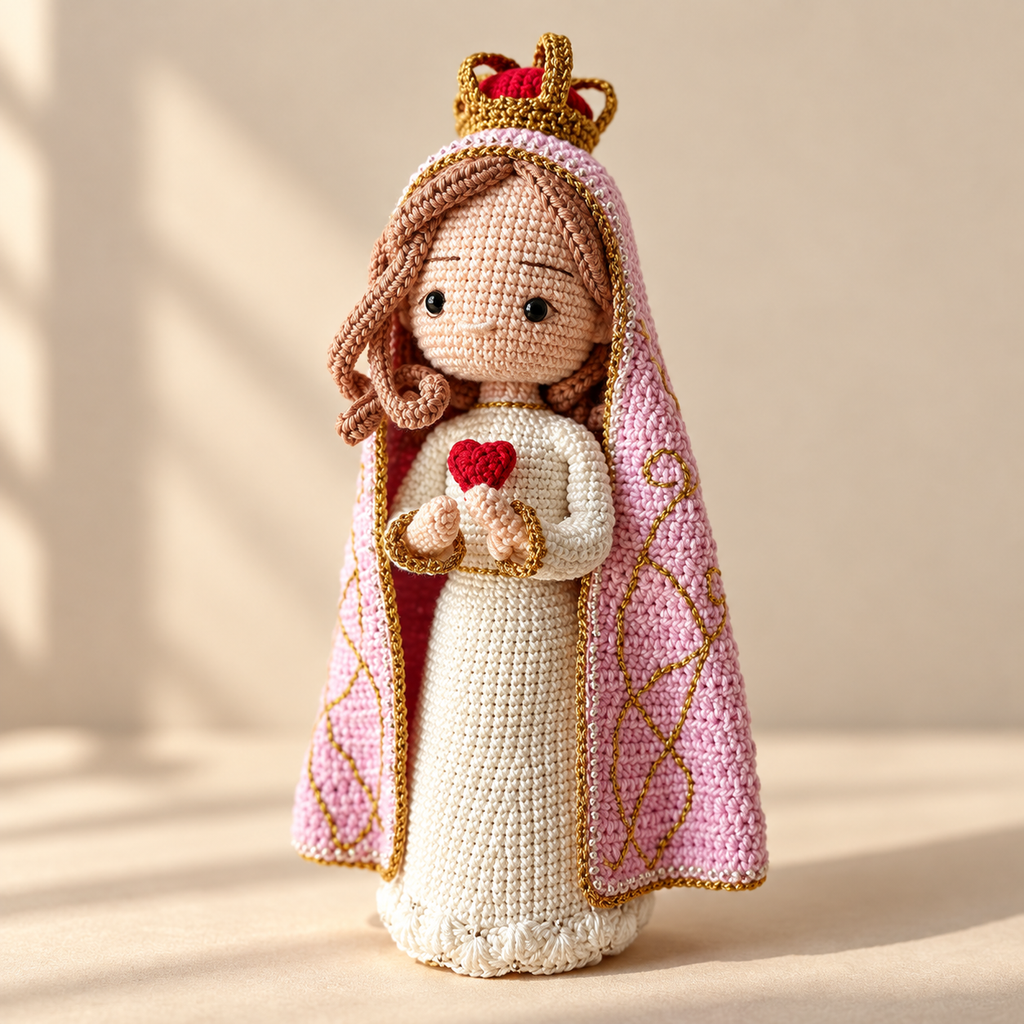 Crochet Virgin Mary Figure – Handmade Christmas Decor and Gift