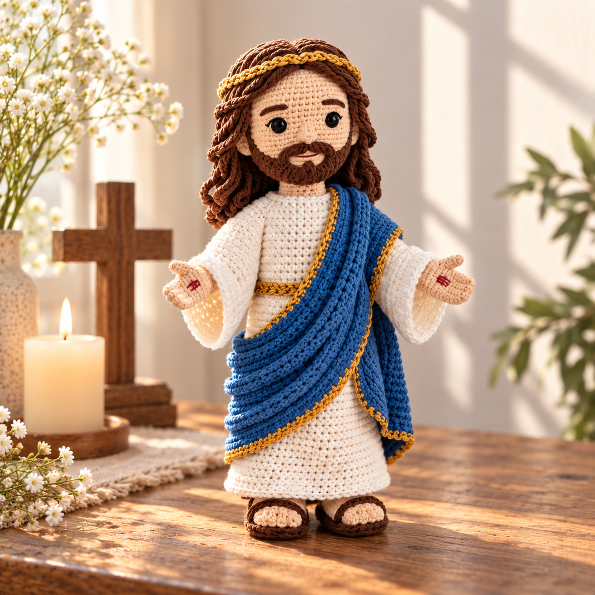 Crochet Jesus Figure – Handmade Christian Religious Christmas Gift