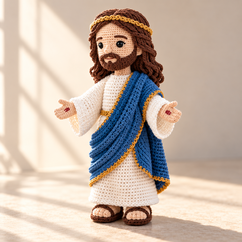 Crochet Jesus Figure – Handmade Christian Religious Christmas Gift