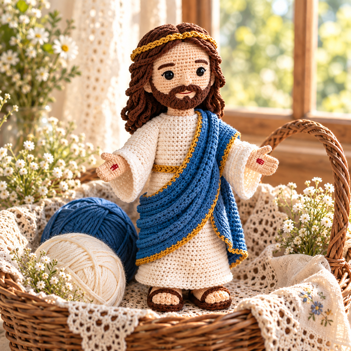 Crochet Jesus Figure – Handmade Christian Religious Christmas Gift