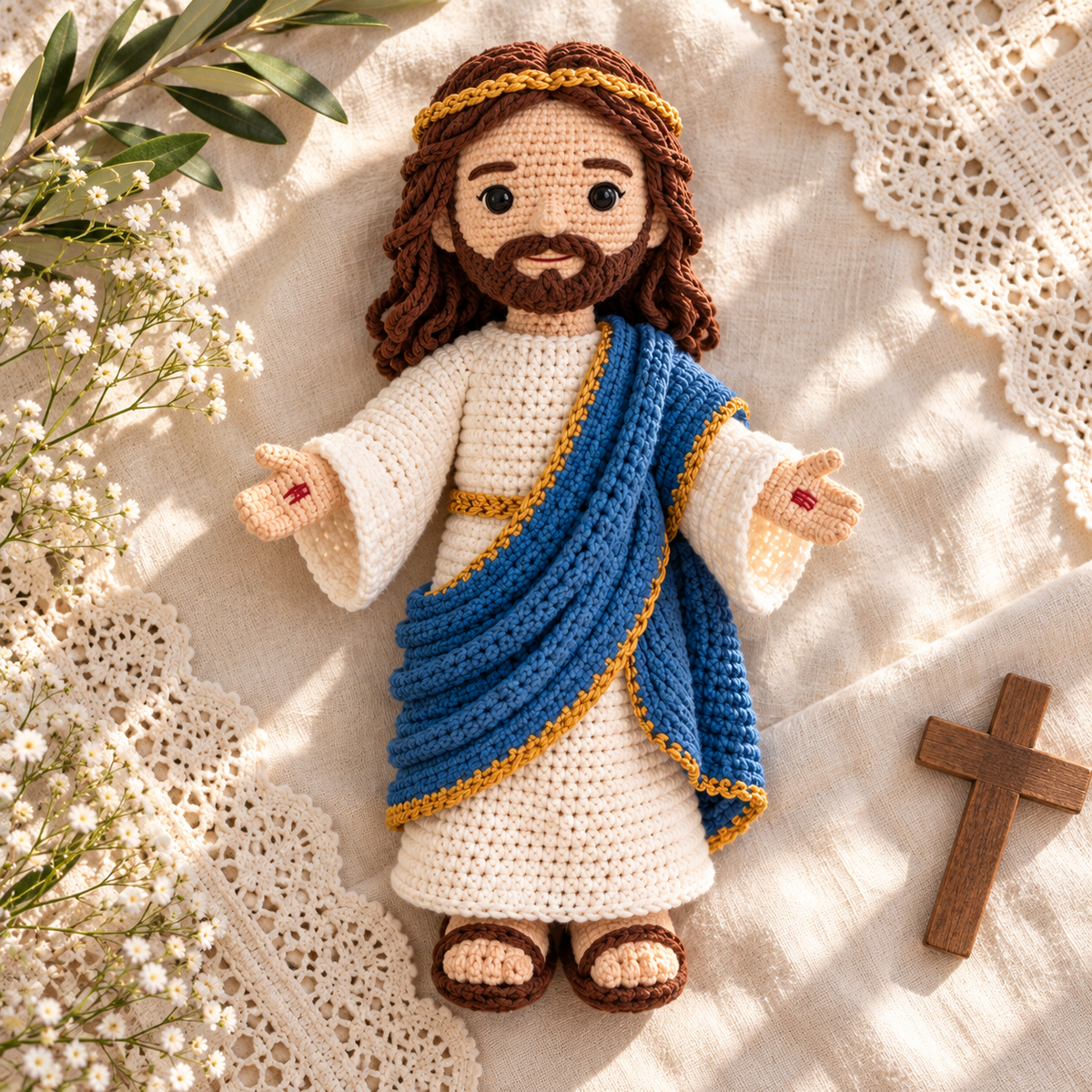 Crochet Jesus Figure – Handmade Christian Religious Christmas Gift