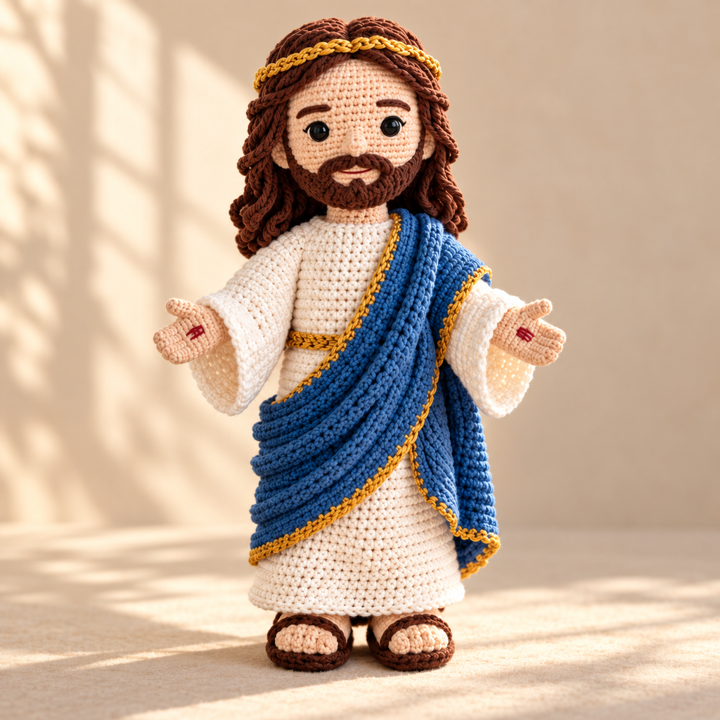 Crochet Jesus Figure – Handmade Christian Religious Christmas Gift